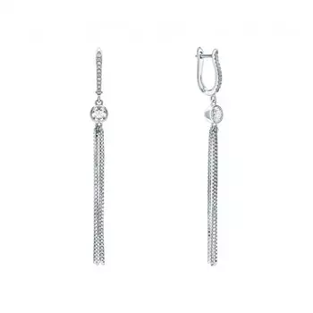 Серебряные серьги с фианитами