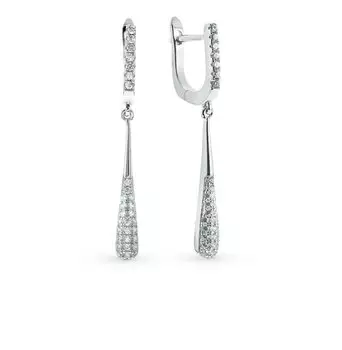 Серебряные серьги с фианитами