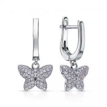 Серебряные серьги с фианитами