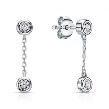 Серебряные серьги с фианитами