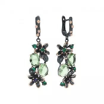 Серебряные серьги с фианитами