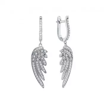 Серебряные серьги с фианитами