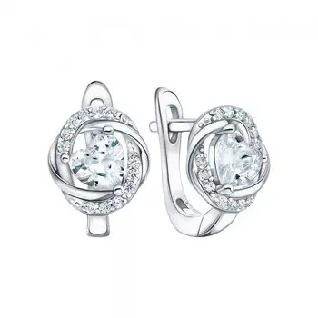Серебряные серьги с фианитами