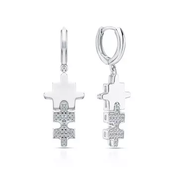 Серебряные серьги с фианитами