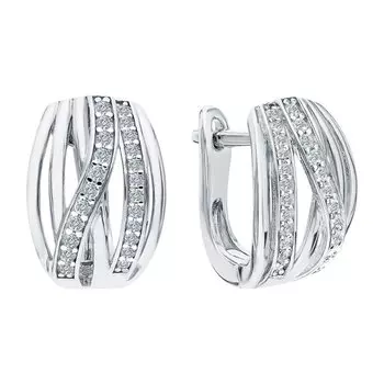 Серебряные серьги с фианитами