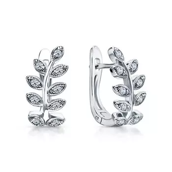 Серебряные серьги с фианитами