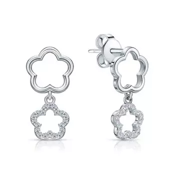 Серебряные серьги с фианитами