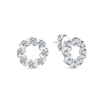 Серебряные серьги с фианитами