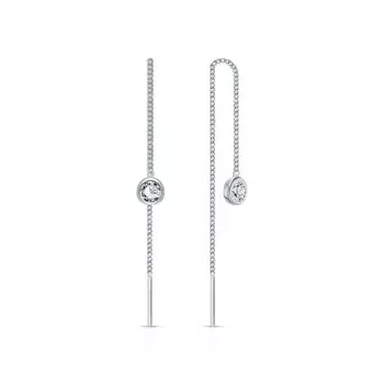 Серебряные серьги с фианитами