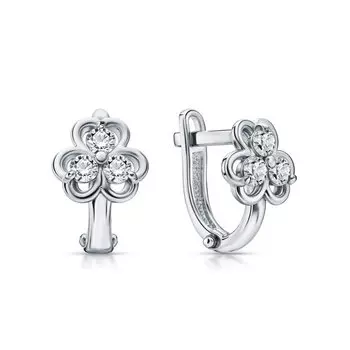 Серебряные серьги с фианитами