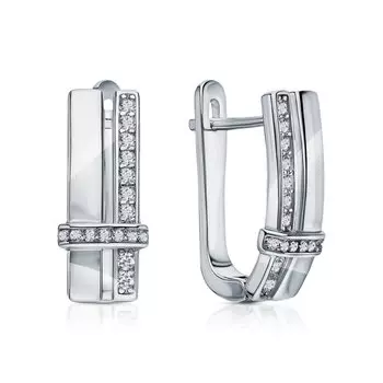 Серебряные серьги с фианитами