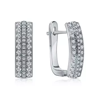 Серебряные серьги с фианитами