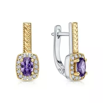 Серебряные серьги с фианитами