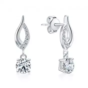 Серебряные серьги с фианитами