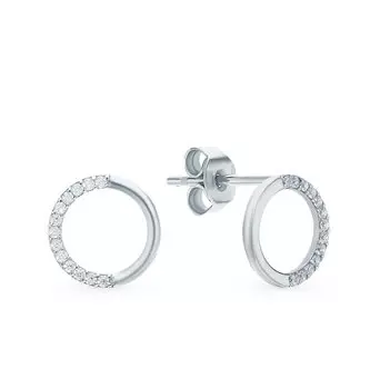 Серебряные серьги с фианитами