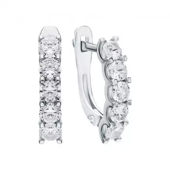 Серебряные серьги с фианитами