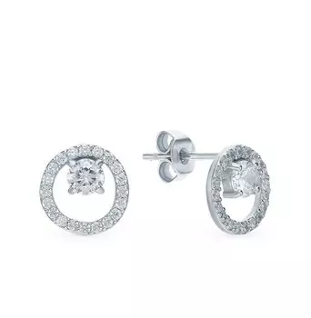 Серебряные серьги с фианитами