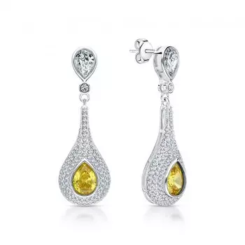 Серебряные серьги с фианитами