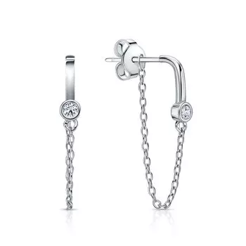 Серебряные серьги с фианитами