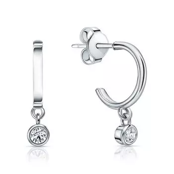 Серебряные серьги с фианитами