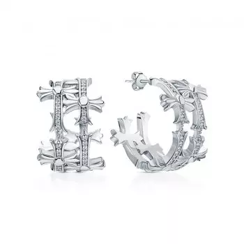 Серебряные серьги с фианитами