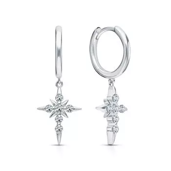 Серебряные серьги с фианитами