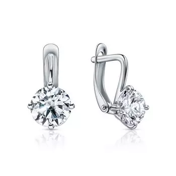 Серебряные серьги с фианитами