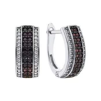 Серебряные серьги с фианитами