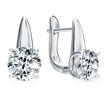 Серебряные серьги с фианитами