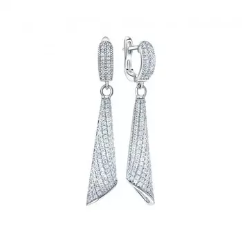 Серебряные серьги с фианитами