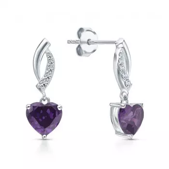 Серебряные серьги с фианитами