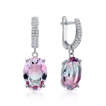 Серебряные серьги с фианитами