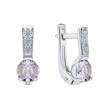 Серебряные серьги с фианитами