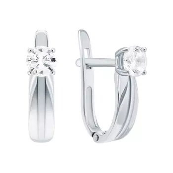 Серебряные серьги с фианитами