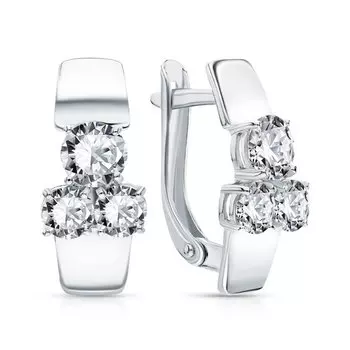 Серебряные серьги с фианитами
