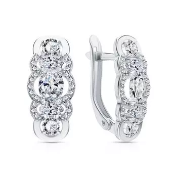 Серебряные серьги с фианитами