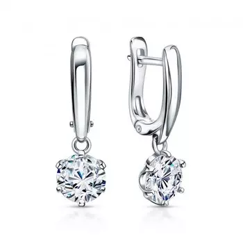 Серебряные серьги с фианитами