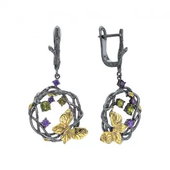 Серебряные серьги с фианитами