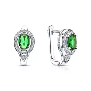 Серебряные серьги с фианитами