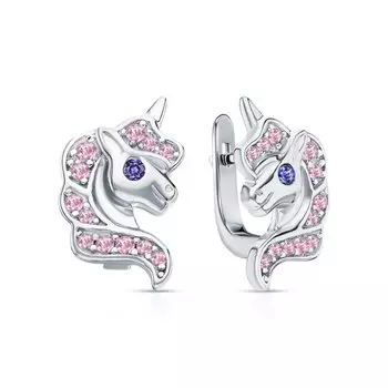 Серебряные серьги с фианитами