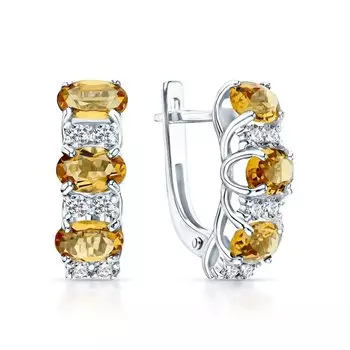 Серебряные серьги с фианитами