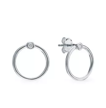 Серебряные серьги с фианитами