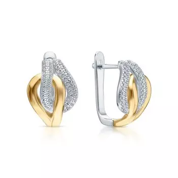 Серебряные серьги с фианитами