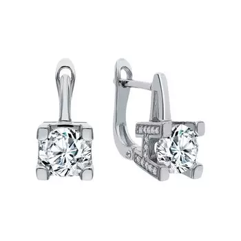 Серебряные серьги с фианитами