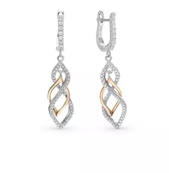 Серебряные серьги с фианитами