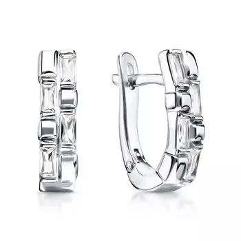 Серебряные серьги с фианитами