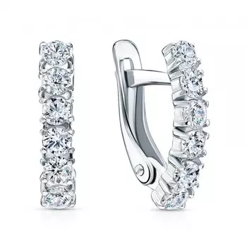 Серебряные серьги с фианитами