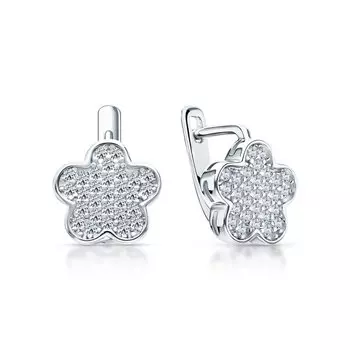 Серебряные серьги с фианитами