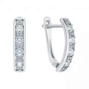 Серебряные серьги с фианитами