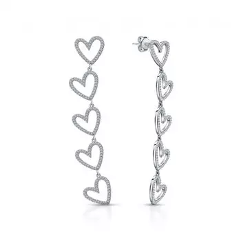 Серебряные серьги с фианитами